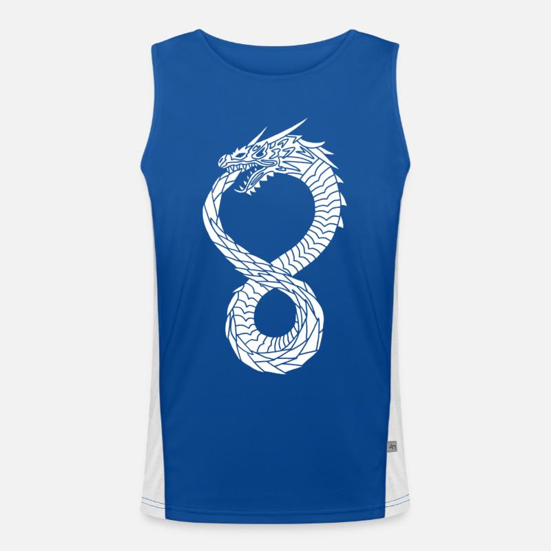 White Infinite Dragon Men's Functional Contrast Tank Top 