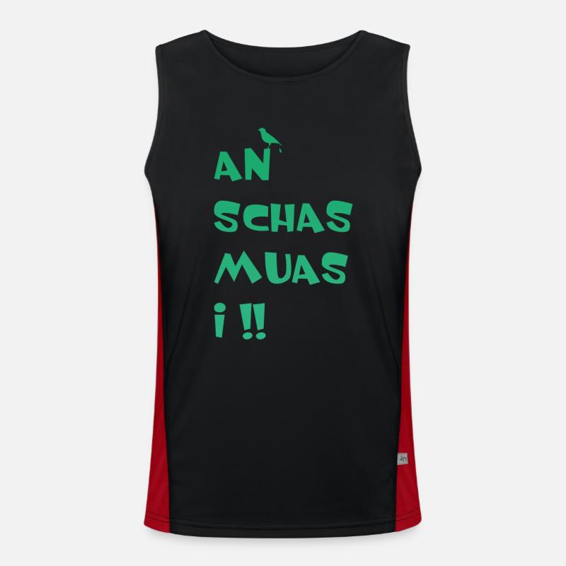 An Schas muas i Funktionelles Kontrast-Tank Top für Männer 