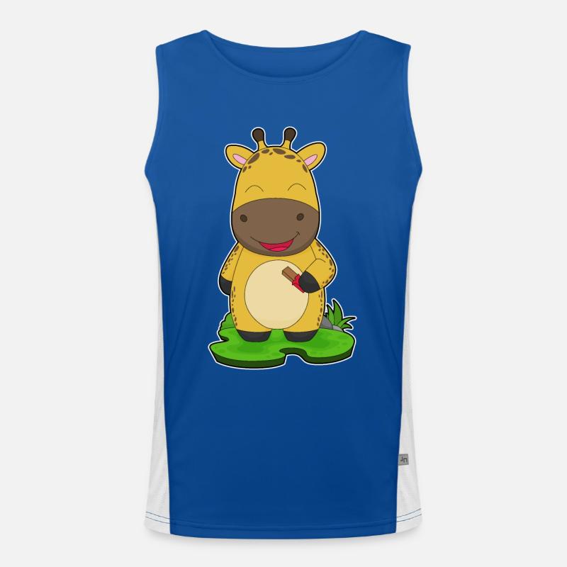 Giraffe Schokoladenriegel Funktionelles Kontrast-Tank Top für Männer 