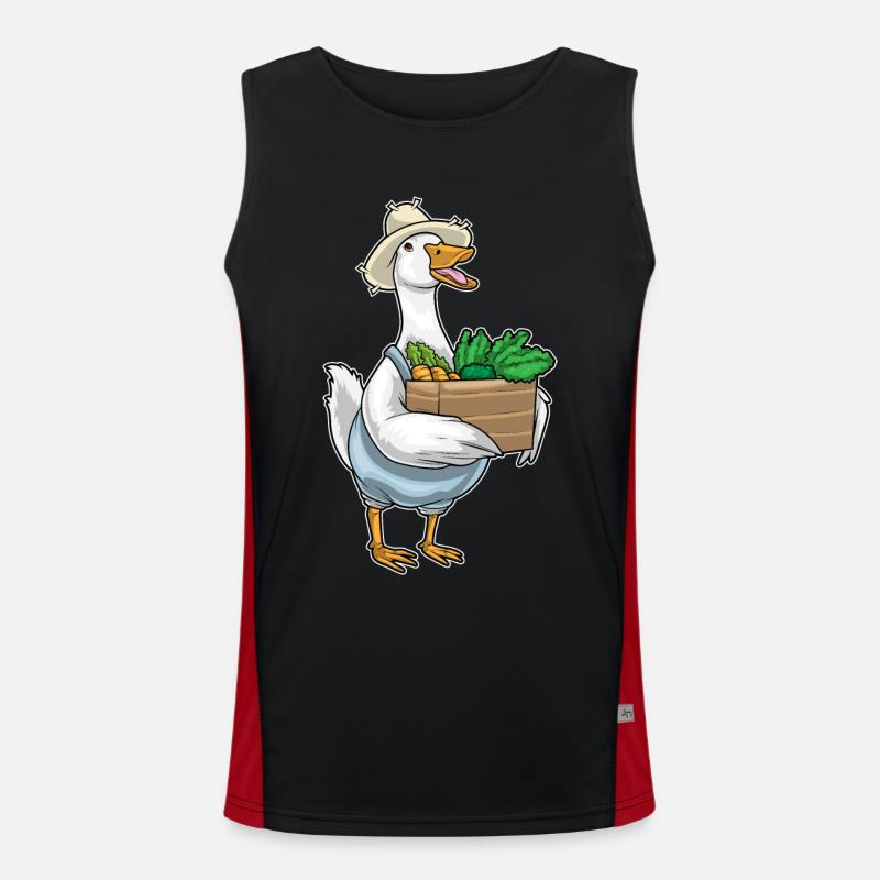 Duck Farmer Vegetables - Men's Functional Contrast Tank Top  - black/red