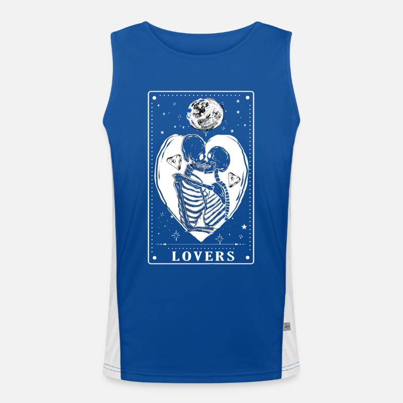 Gothic - Lovers - Tarot Card Design Men's Functional Contrast Tank Top 