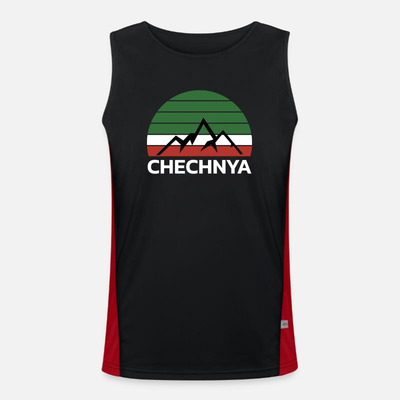 Chechnya Chechen Tschetschenien Tschetschene Flag Men's Functional Contrast Tank Top 