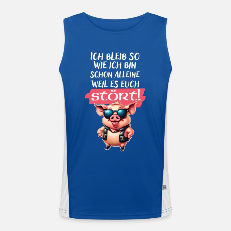 Ich bleib so wie ich bin Spruch-Witziges Statement Funktionelles Kontrast-Tank Top für Männer 