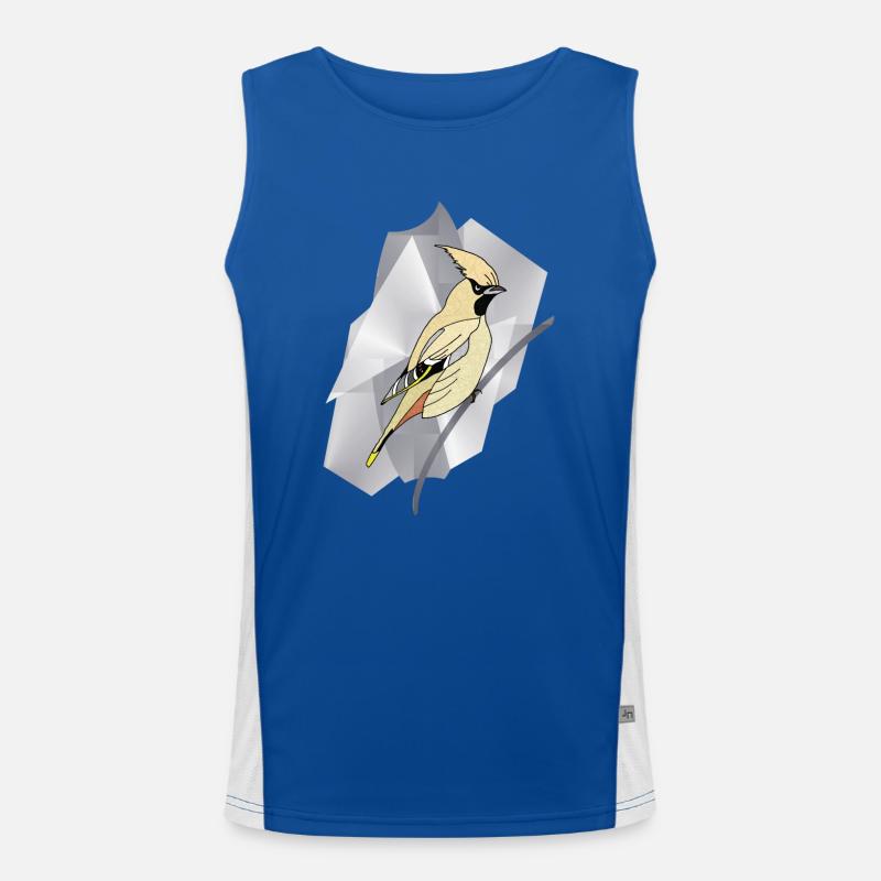 Der Vogel des Waxwing Funktionelles Kontrast-Tank Top für Männer 