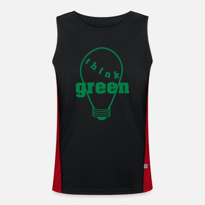 Think Green! einfarbig Funktionelles Kontrast-Tank Top für Männer 