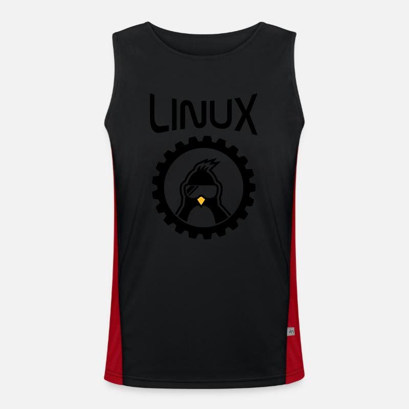 linux wheel - Men's Functional Contrast Tank Top  - black/red