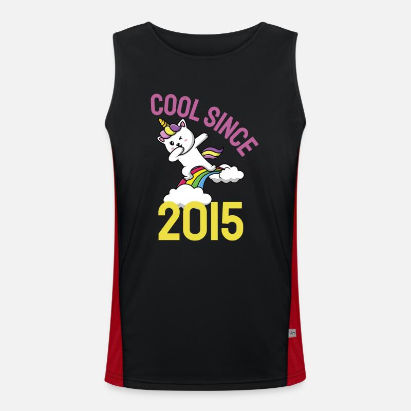 Cool depuis 2015 Dabbing chat 7ème anniversaire Débardeur respirant contrasté Homme 