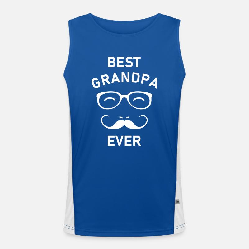 Best grandpa ever. White version Men's Functional Contrast Tank Top 