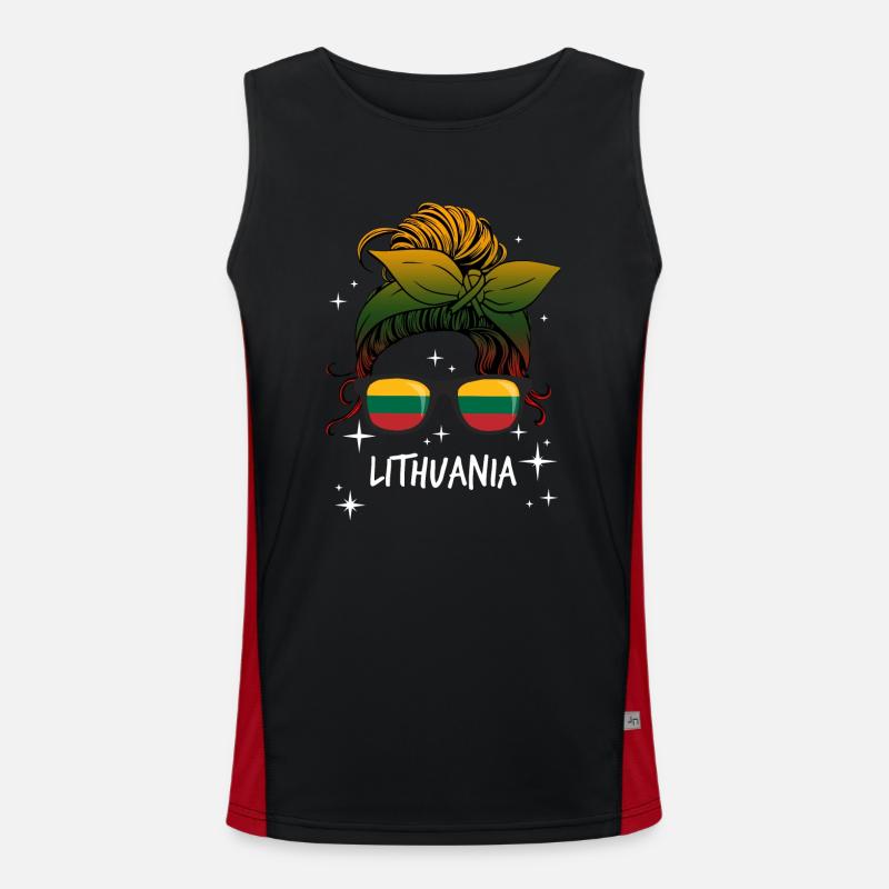 Litauen Funktionelles Kontrast-Tank Top für Männer 