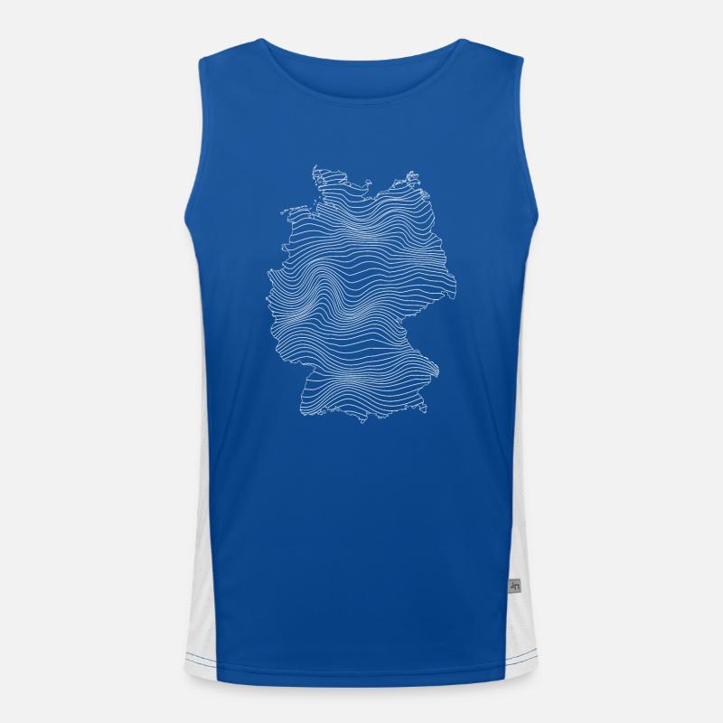 Germany Abstract Map Men's Functional Contrast Tank Top 