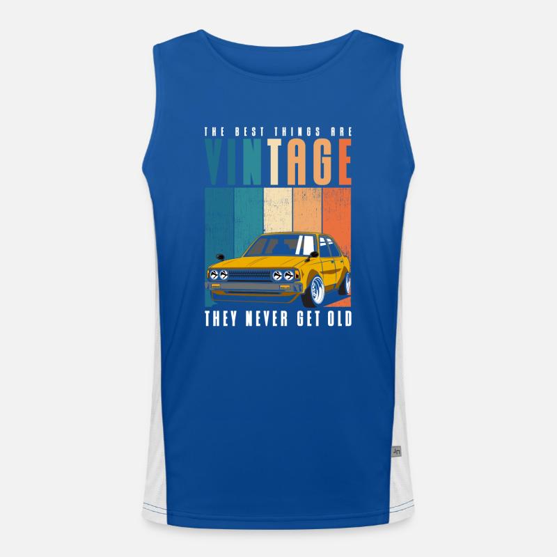 Oldtimer Autofahrer Alt Funktionelles Kontrast-Tank Top für Männer 