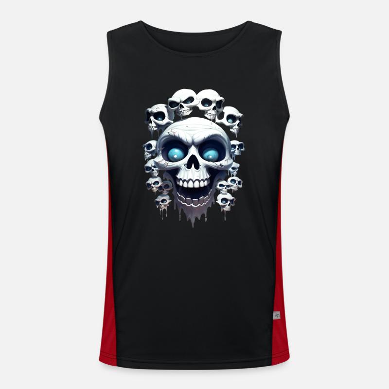 Funny skeleton heads Men's Functional Contrast Tank Top 
