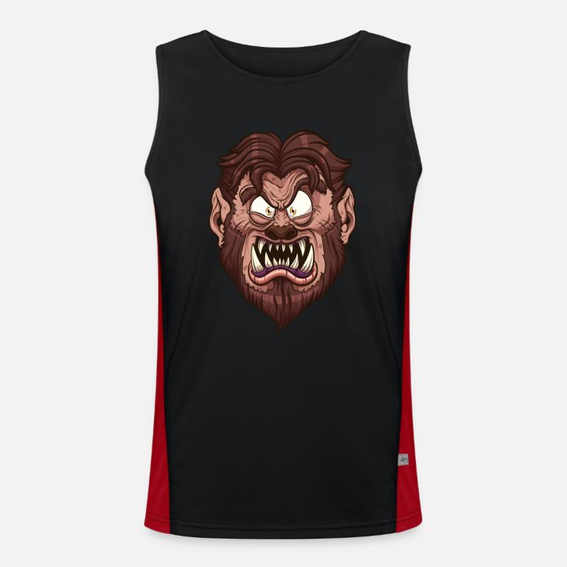 Werwolf-Gesicht Funktionelles Kontrast-Tank Top für Männer 