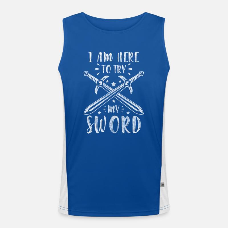 Sword Warrior Samurai Swords Men's Functional Contrast Tank Top 