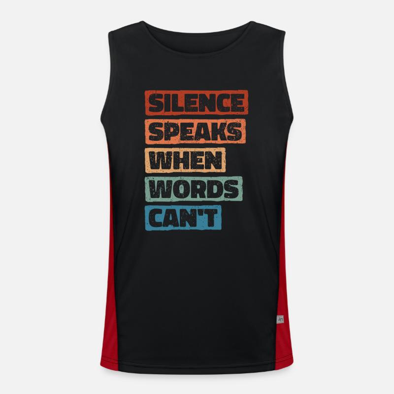 Le silence parle quand les mots ne le peuvent pas - Deep Thinker Débardeur respirant contrasté Homme 