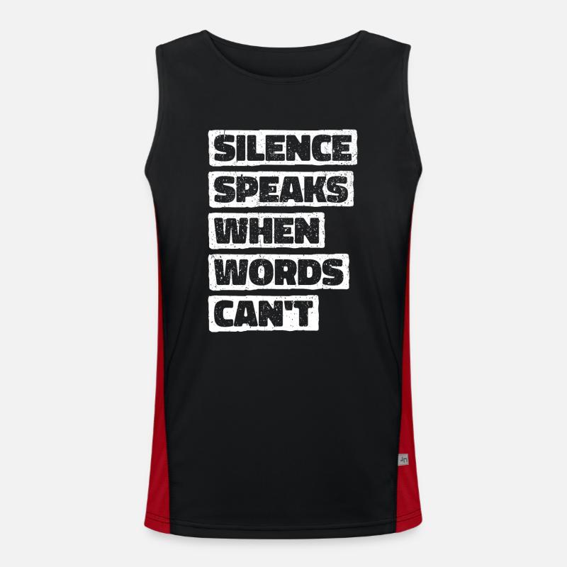 Silence Speaks When Words Can't - Deep Thinker Men's Functional Contrast Tank Top 
