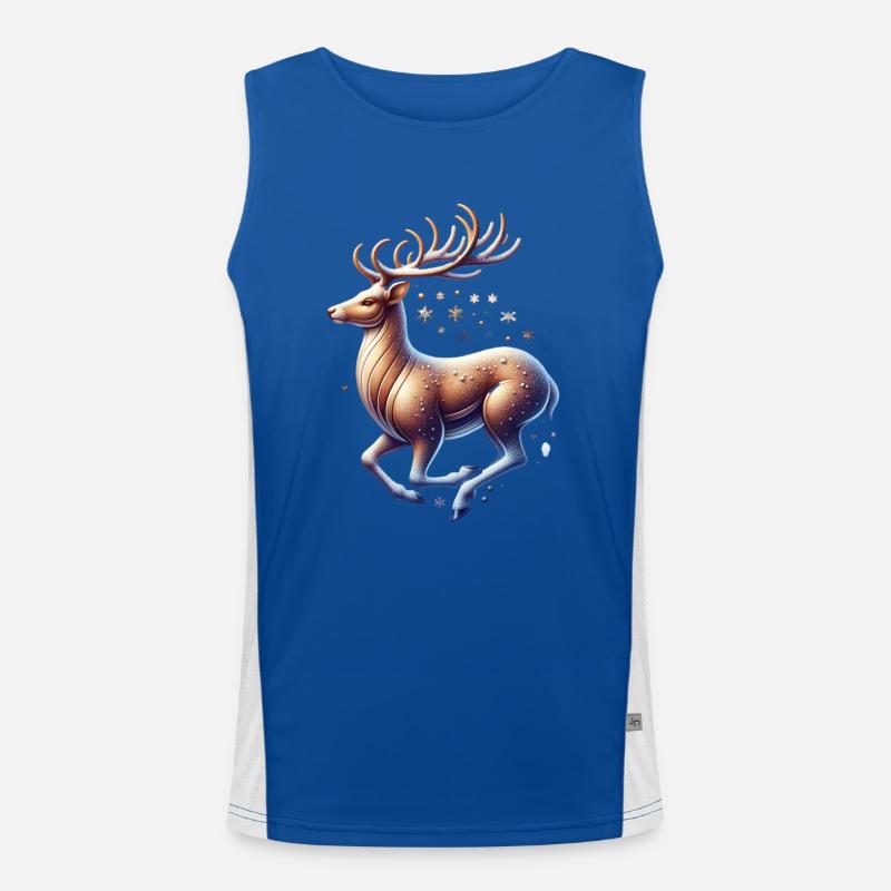Reindeer Snowfall Men's Functional Contrast Tank Top 