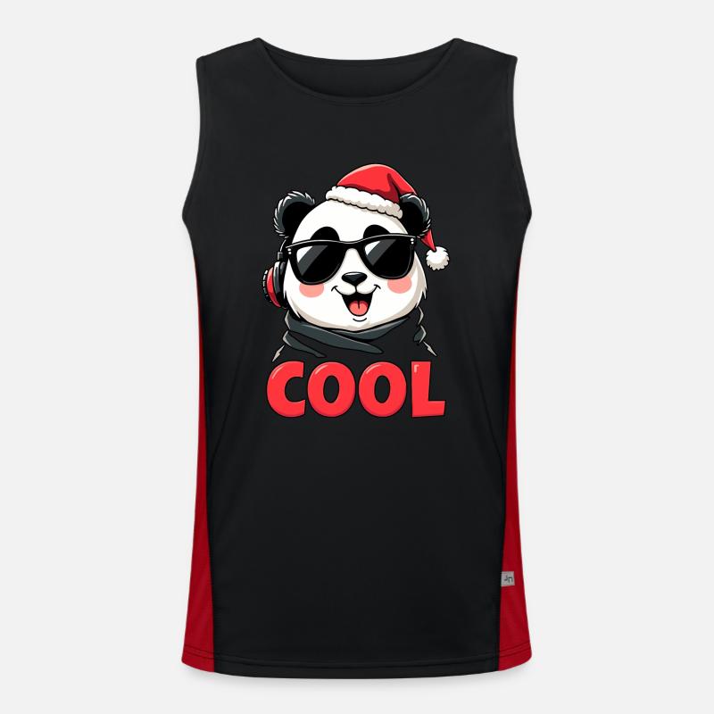 cooler Panda Funktionelles Kontrast-Tank Top für Männer 