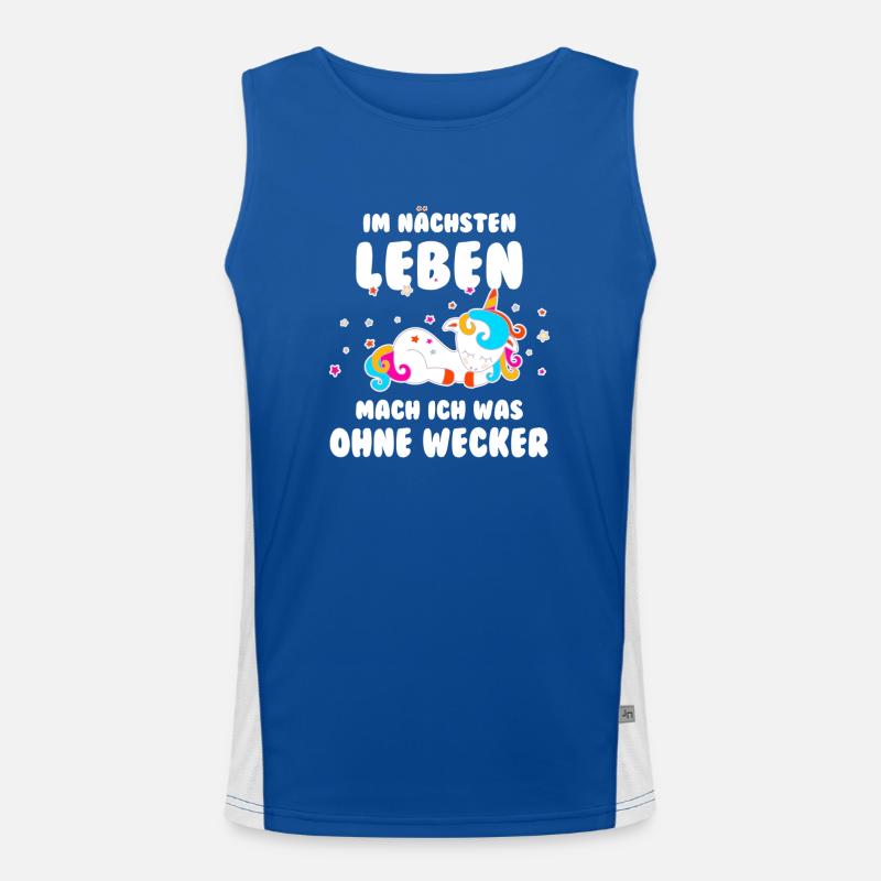 Im nächsten Leben mach ich was ohne Wecker Einhorn Funktionelles Kontrast-Tank Top für Männer 