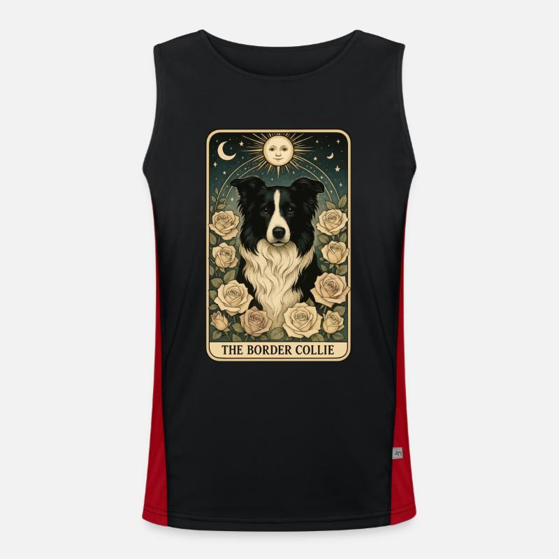 Border Collie Funktionelles Kontrast-Tank Top für Männer 