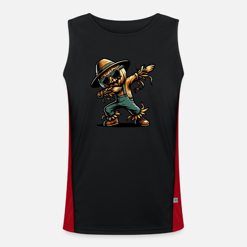 Dabbing Vogelscheuche Funktionelles Kontrast-Tank Top für Männer 
