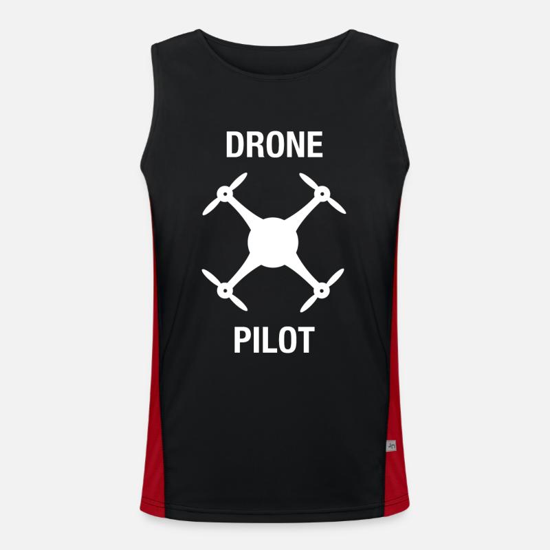 Drone Pilot Quadcopter Drohne - Men's Functional Contrast Tank Top  - black/red