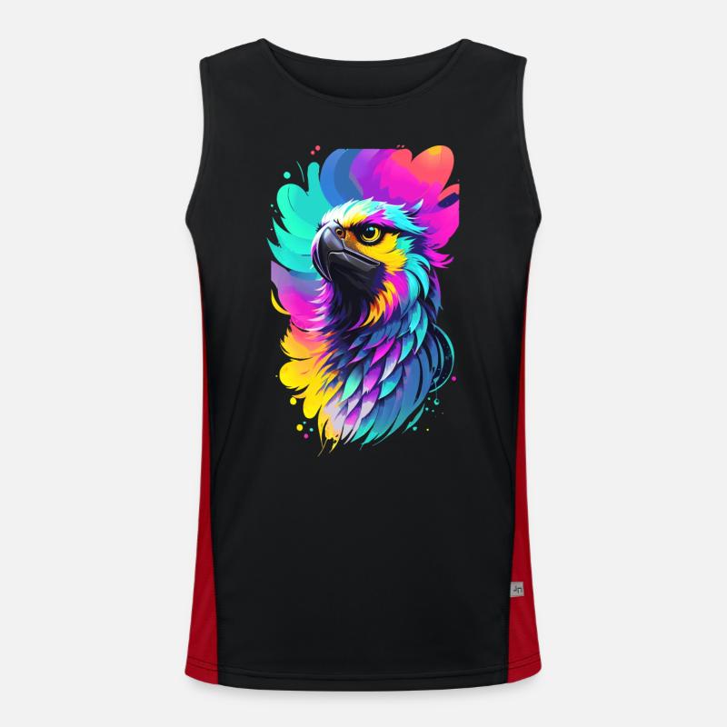 Aigle coloré dans le style splash art Débardeur respirant contrasté Homme 