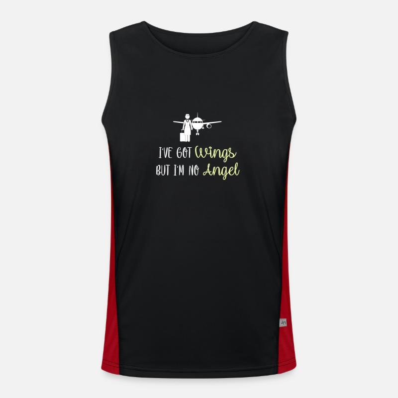 Funny Stewardess Saying & Pilot Gift Men's Functional Contrast Tank Top 