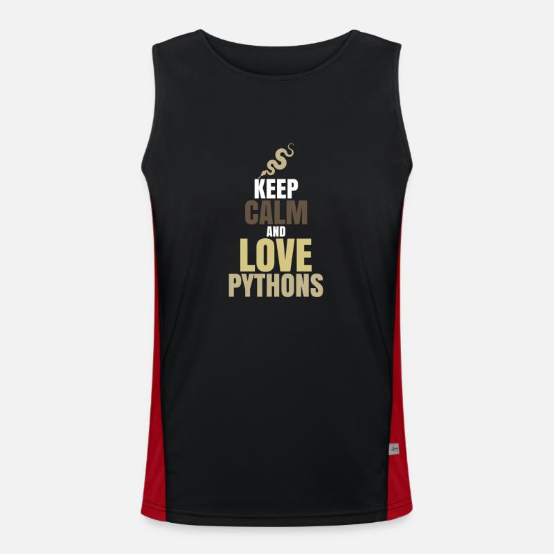 Python - Funktionelles Kontrast-Tank Top für Männer  - Schwarz/Rot