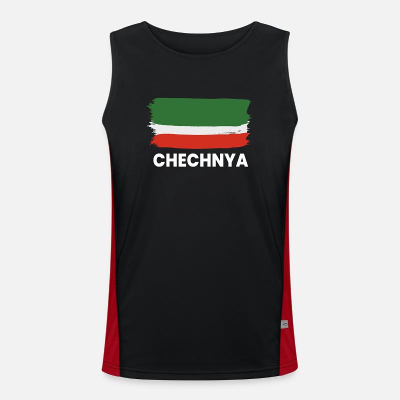 Chechnya Chechen Tschetschenien Tschetschene Funktionelles Kontrast-Tank Top für Männer 