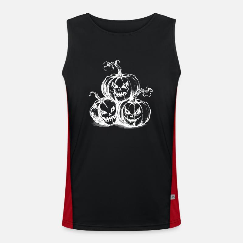 Pumpkins evil grimace Men's Functional Contrast Tank Top 