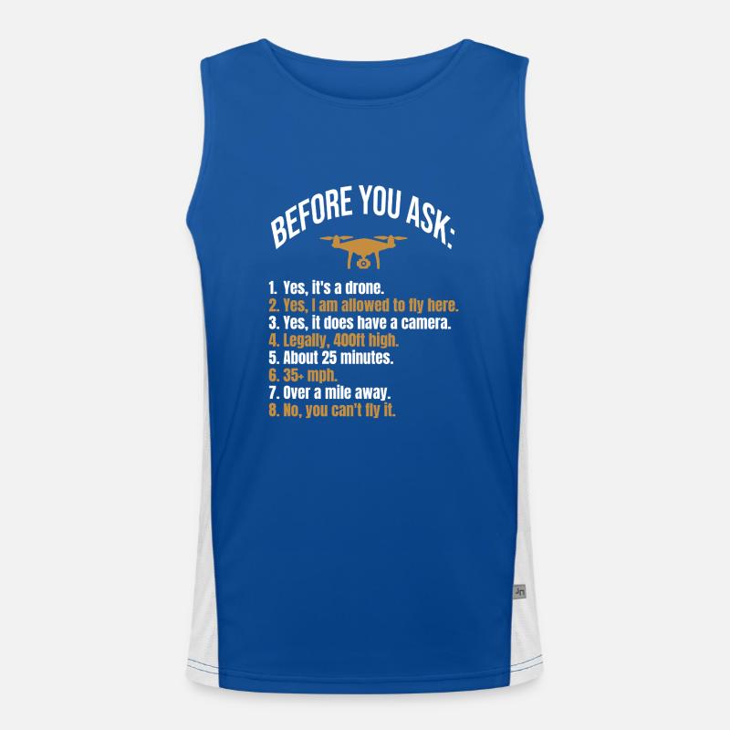 Before you ask Drone Funktionelles Kontrast-Tank Top für Männer 