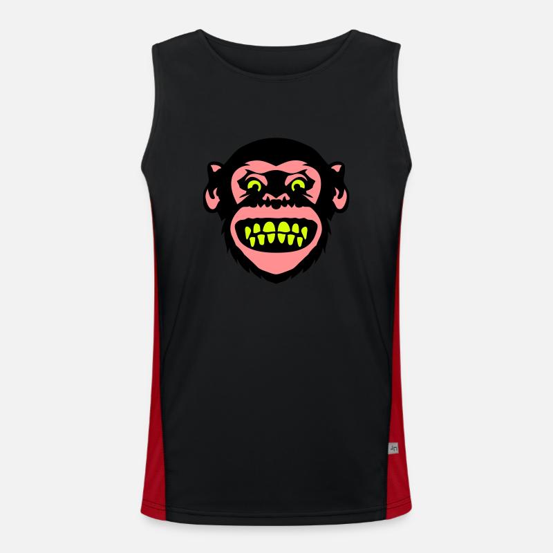 monkey monkey grimace 8 - Men's Functional Contrast Tank Top  - black/red