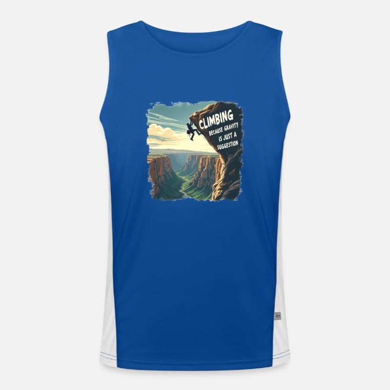 Climbing - Because Gravity Is Just a Suggestion Men's Functional Contrast Tank Top 