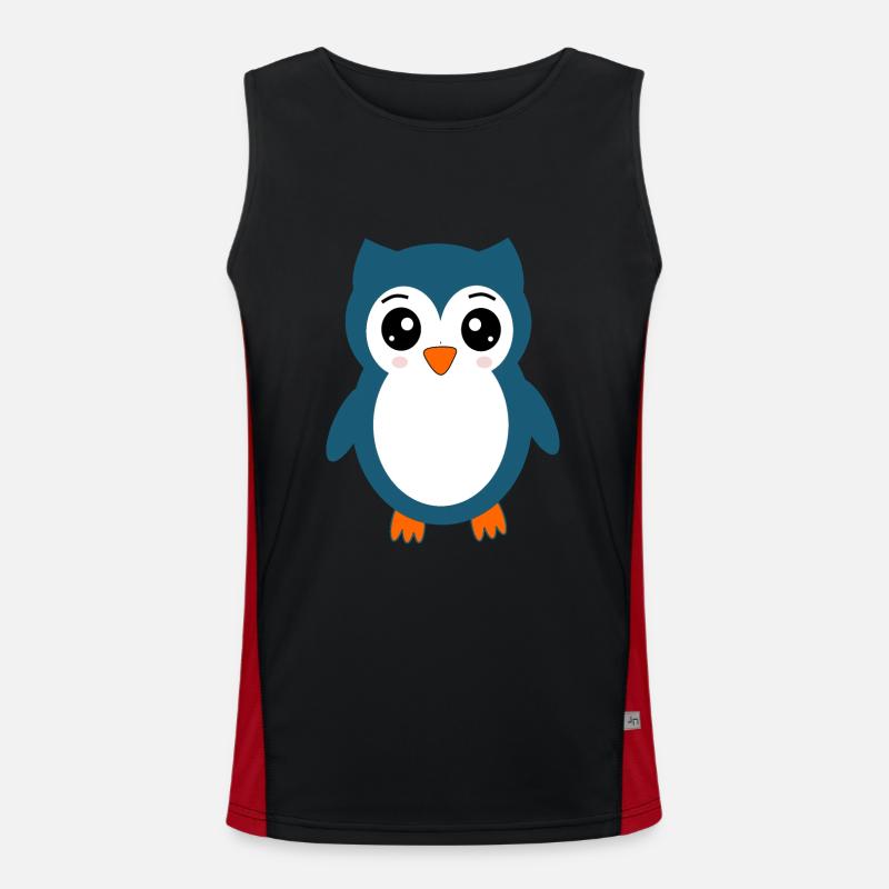 Eule blaue Eule Funktionelles Kontrast-Tank Top für Männer 
