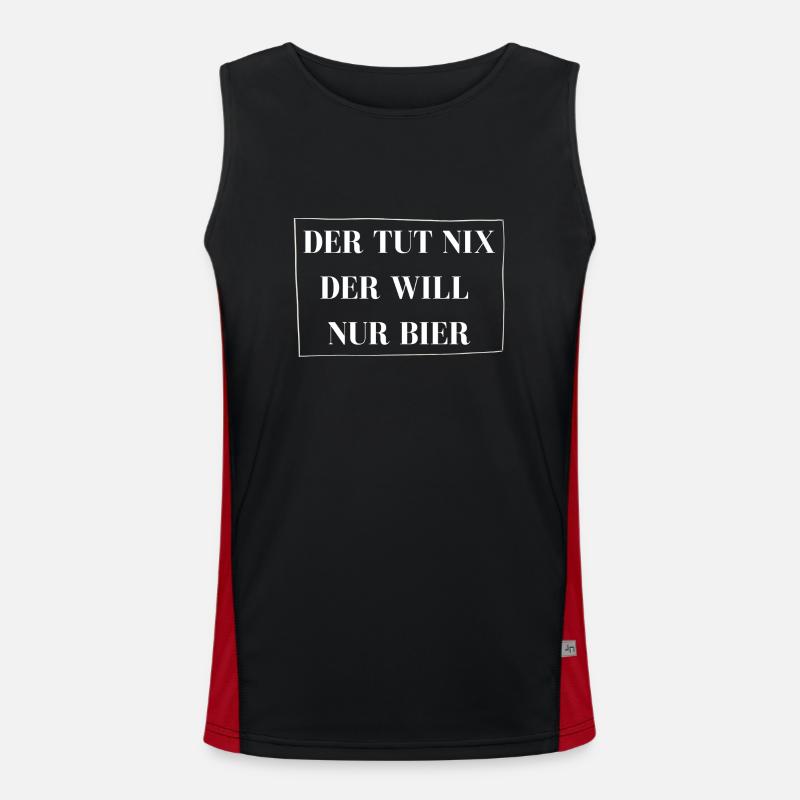 DER TUT NIX DER WILL NUR BIER Funktionelles Kontrast-Tank Top für Männer 