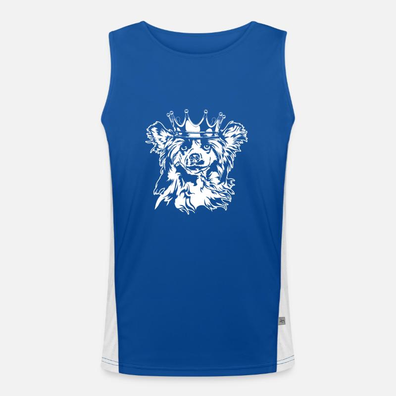 Chinese Crested Dog Krone Hund Hunde Wilsigns Funktionelles Kontrast-Tank Top für Männer 