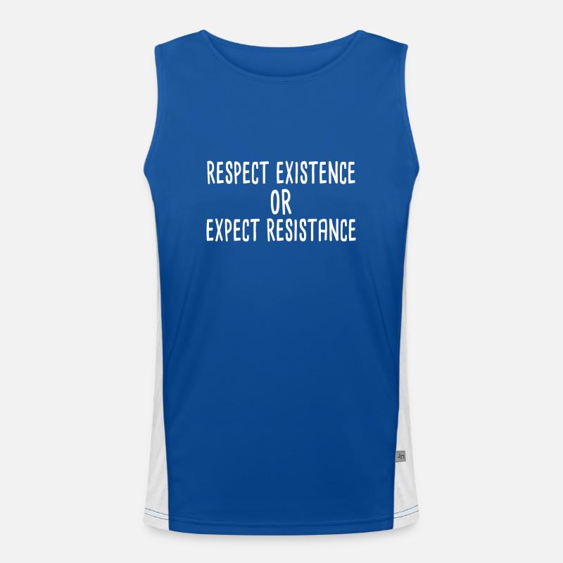 Respect Existence Or Expect Resistance Funktionelles Kontrast-Tank Top für Männer 