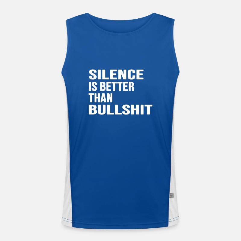silence absolute silent statement anti bullshit Men's Functional Contrast Tank Top 