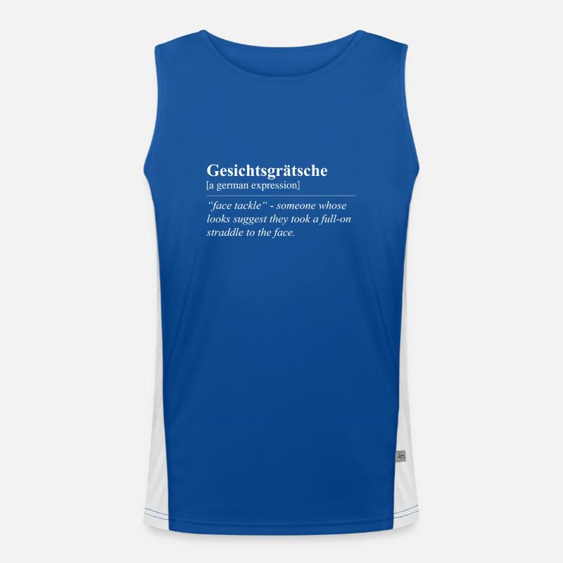 Face Slide Funny German Idiom Men's Functional Contrast Tank Top 