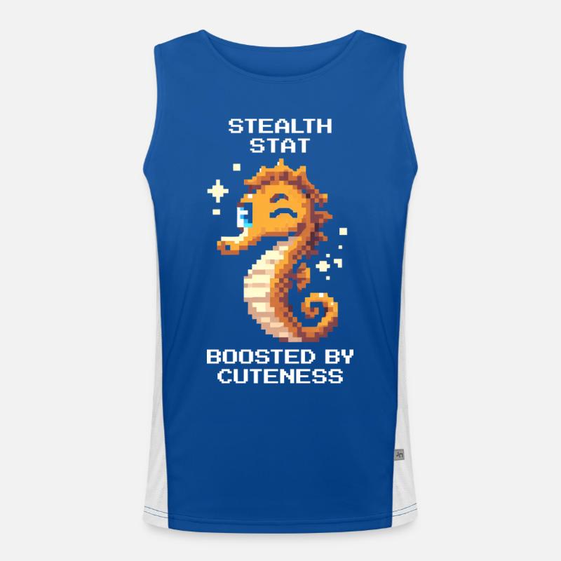 Süß & unsichtbar | Seepferdchen Funktionelles Kontrast-Tank Top für Männer 
