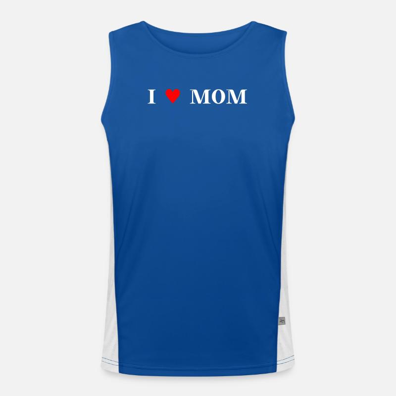 I LOVE MOM Geschenkidee MUTTERTAG MAMA Funktionelles Kontrast-Tank Top für Männer 