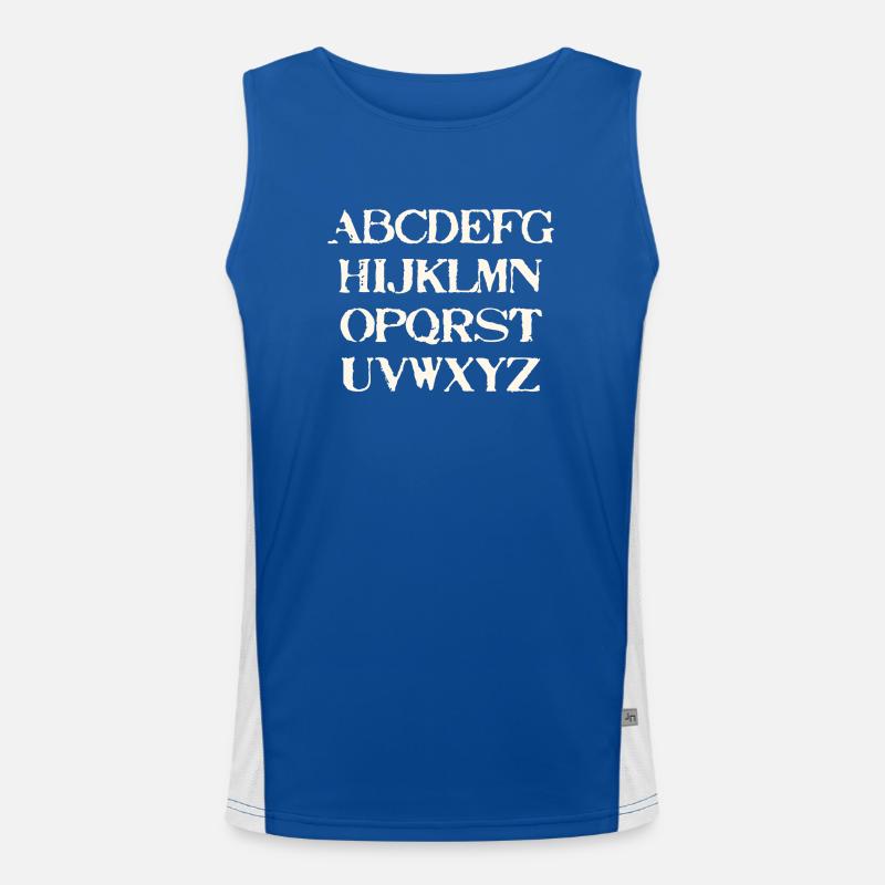 ABC Gift Idea Alphabet Men's Functional Contrast Tank Top 