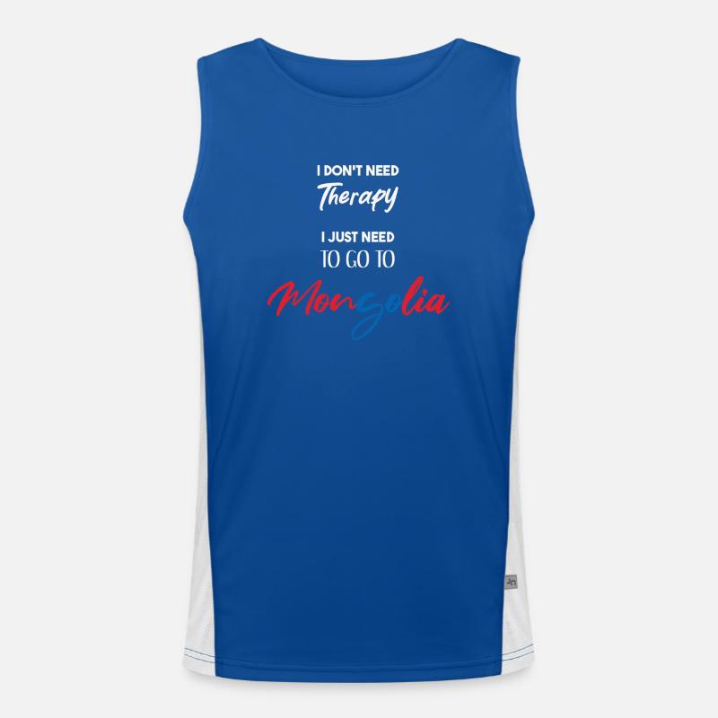 Mongolia funny gift idea funny saying Men's Functional Contrast Tank Top 