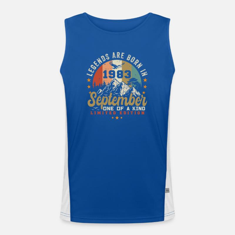 September 1983, born in 1983 Men's Functional Contrast Tank Top 