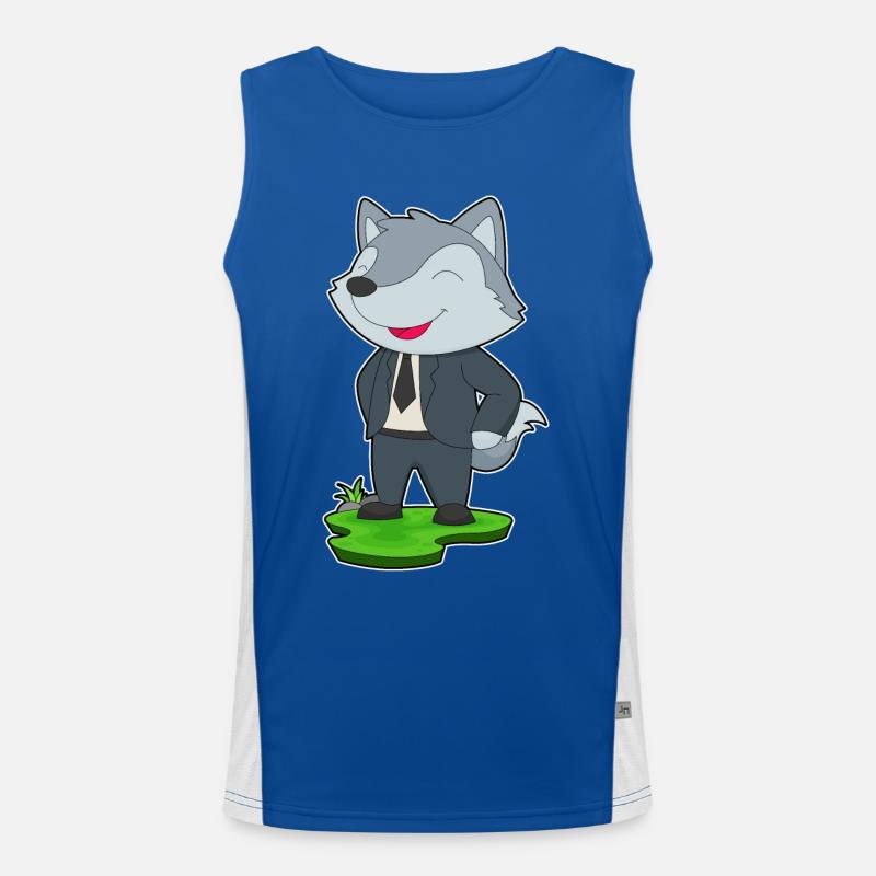 Wolf Bräutigam Krawatte Hochzeit Funktionelles Kontrast-Tank Top für Männer 