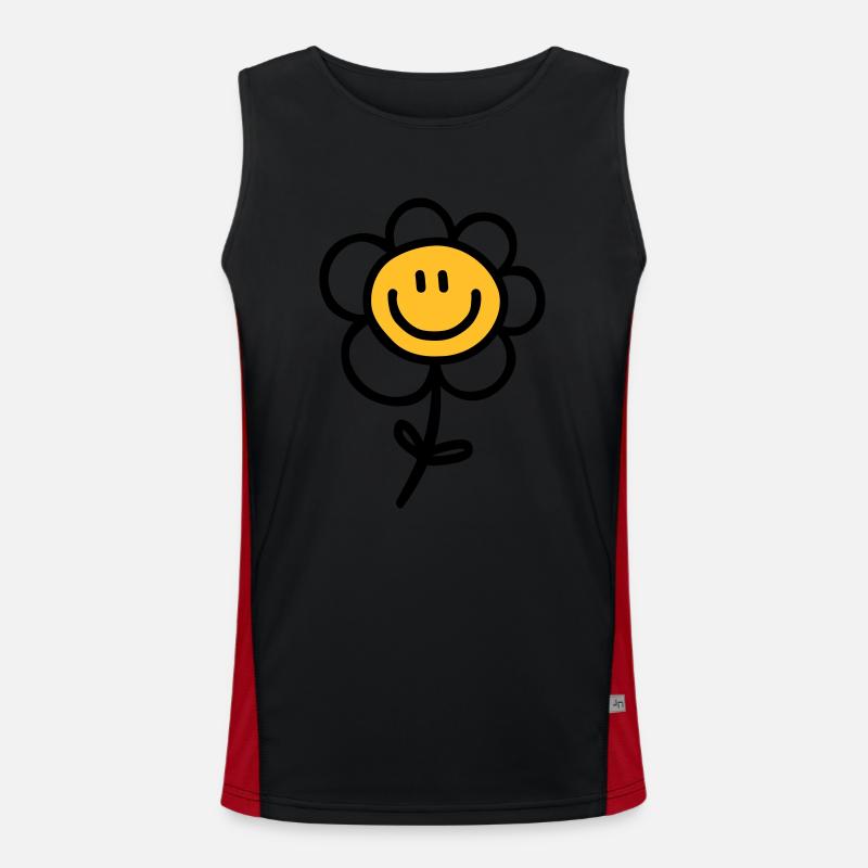 Flower - Men's Functional Contrast Tank Top  - black/red