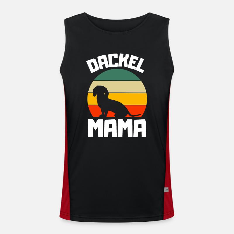 Dackel Liebhaber Mama Muttertag Geschenk Dackel Funktionelles Kontrast-Tank Top für Männer 