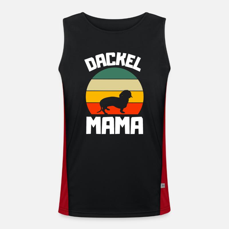 Haustier Hunde Mama Muttertag Geschenk Dackel Funktionelles Kontrast-Tank Top für Männer 