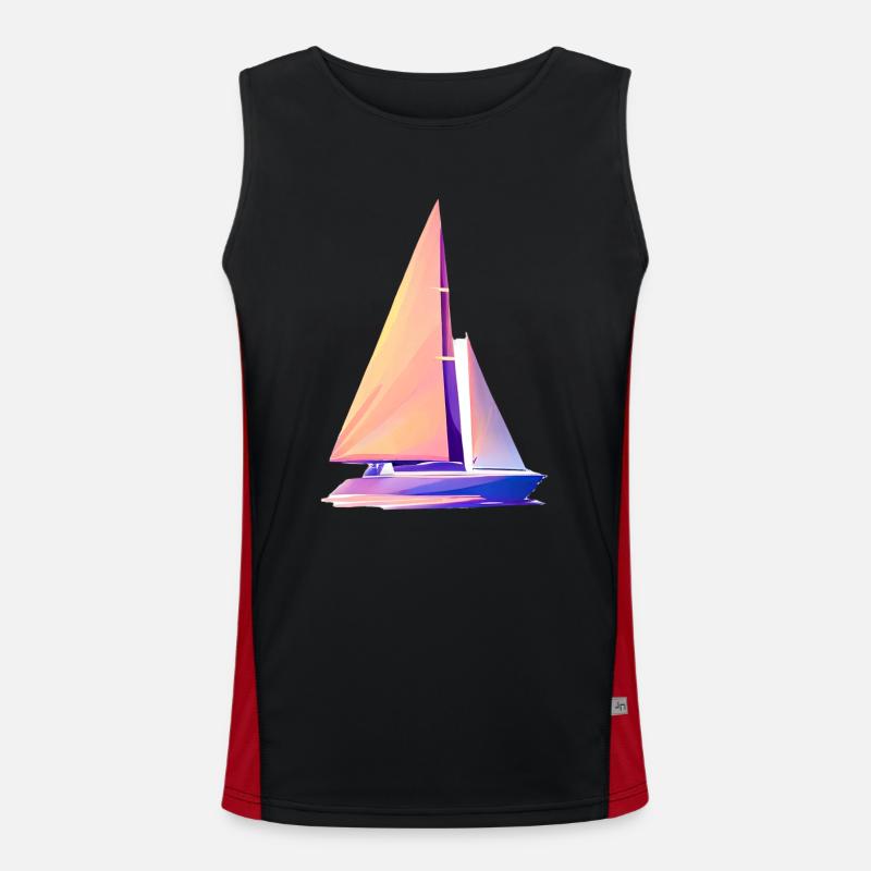 Sailing ship Sailboat Sailing Sailing Sailing Sailing Men's Functional Contrast Tank Top 
